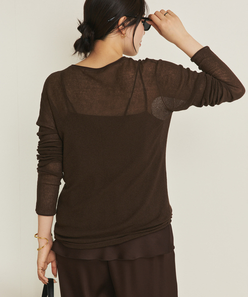 plage（プラージュ）の「Sheer Long ニット（ニット/セーター・レディース・ブラウン/ピンク系その他・FREE）」の11枚目の写真