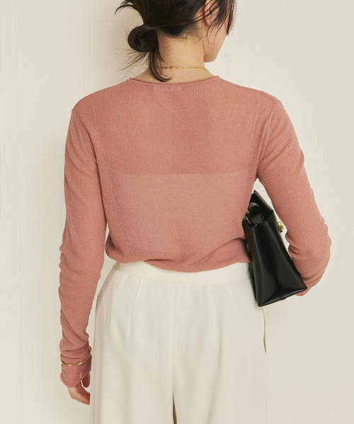 plage（プラージュ）の「Sheer Long ニット（ニット/セーター・レディース・ブラウン/ピンク系その他・FREE）」の13枚目の写真