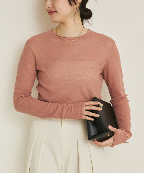 plage（プラージュ）の「Sheer Long ニット（ニット/セーター・レディース・ブラウン/ピンク系その他・FREE）」の15枚目の写真