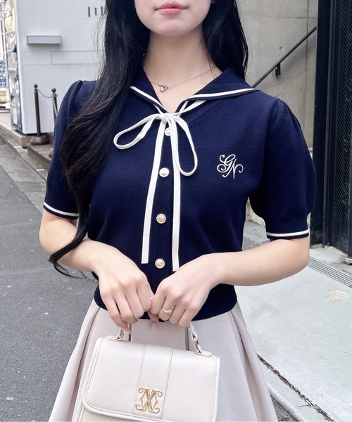 INGNI(イング)の「セーラーカラー配色ニットカーディガン(カーディガン/ボレロ・レディース・ホワイト×ネイビー/ホワイト系その他4/ネイビー系・M)」の20枚目の写真