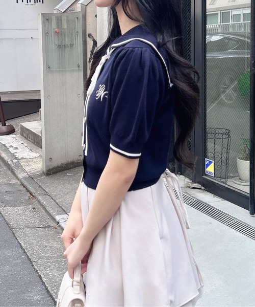 INGNI(イング)の「セーラーカラー配色ニットカーディガン(カーディガン/ボレロ・レディース・ホワイト×ネイビー/ホワイト系その他4/ネイビー系・M)」の22枚目の写真