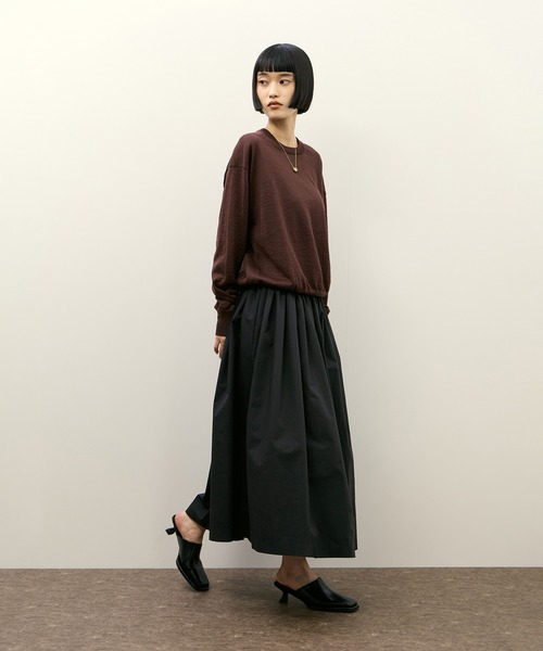 PROTAGONISTA（プロタゴニスタ）の「【PROTAGONISTA for ADAM ET ROPE'】別注 ボリュームSK（スカート・レディース・ブラック/ホワイト・FREE）」の4枚目の写真