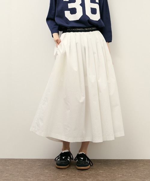 PROTAGONISTA（プロタゴニスタ）の「【PROTAGONISTA for ADAM ET ROPE'】別注 ボリュームSK（スカート・レディース・ブラック/ホワイト・FREE）」の5枚目の写真