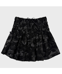 PLASMASPHERE（プラズマスフィア）の「グランジミリタリースモークシャーリングリボンスカート_ダークグレー（スカート）」