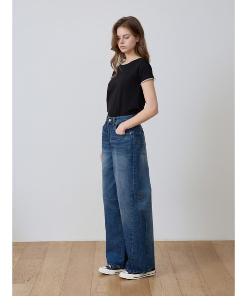 CCOMA(コンマ)の「CMJ46 ブルー ダーツ カーブドフィットパンツ(デニムパンツ・レディース・その他・SMALL/MEDIUM/LARGE)」の5枚目の写真