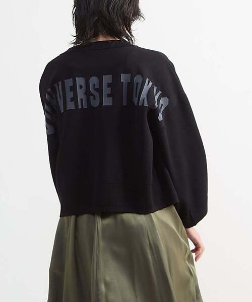 CONVERSE TOKYO(コンバーストウキョウ)の「BACK LOGO SUMMER KNIT ZIP CARDIGAN(カーディガン/ボレロ・レディース・ブラック/ブルー/グレー・FREE)」の1枚目の写真