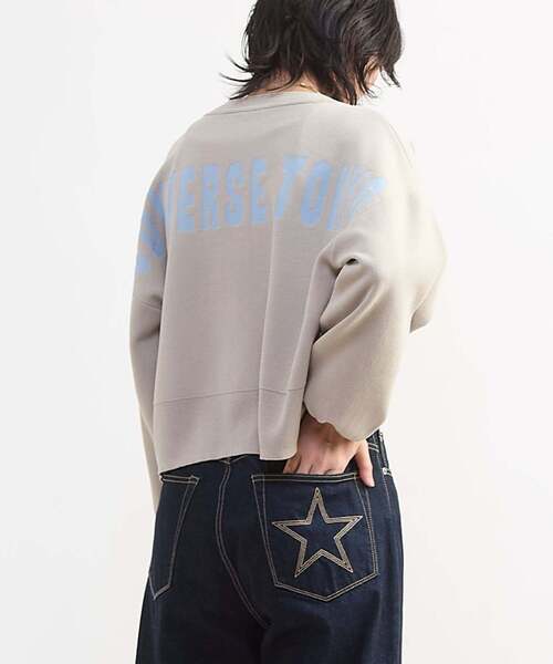 CONVERSE TOKYO(コンバーストウキョウ)の「BACK LOGO SUMMER KNIT ZIP CARDIGAN(カーディガン/ボレロ・レディース・ブラック/ブルー/グレー・FREE)」の5枚目の写真