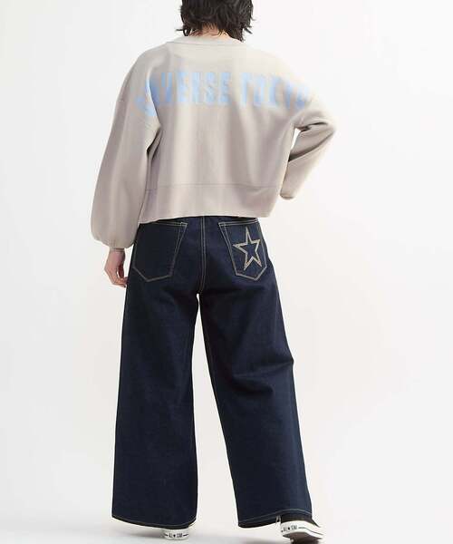 CONVERSE TOKYO(コンバーストウキョウ)の「BACK LOGO SUMMER KNIT ZIP CARDIGAN(カーディガン/ボレロ・レディース・ブラック/ブルー/グレー・FREE)」の7枚目の写真