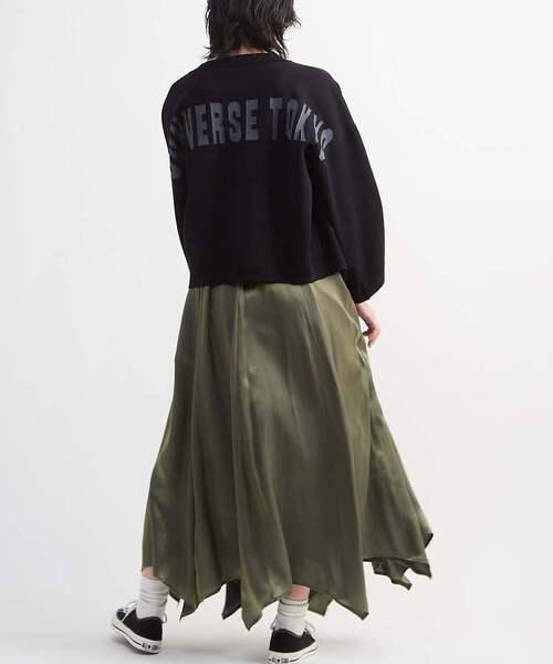 CONVERSE TOKYO(コンバーストウキョウ)の「BACK LOGO SUMMER KNIT ZIP CARDIGAN(カーディガン/ボレロ・レディース・ブラック/ブルー/グレー・FREE)」の11枚目の写真