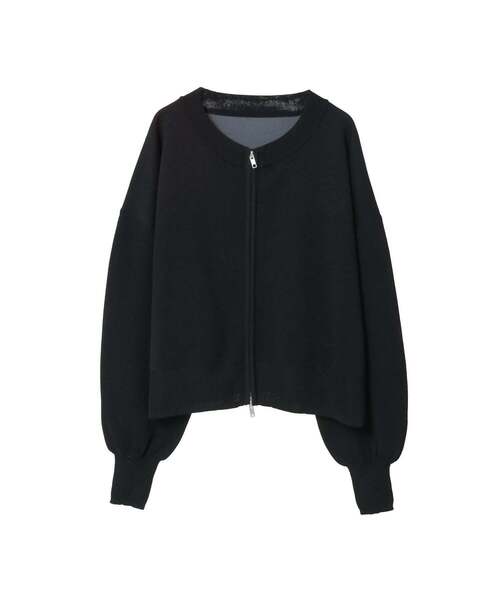 CONVERSE TOKYO(コンバーストウキョウ)の「BACK LOGO SUMMER KNIT ZIP CARDIGAN(カーディガン/ボレロ・レディース・ブラック/ブルー/グレー・FREE)」の12枚目の写真