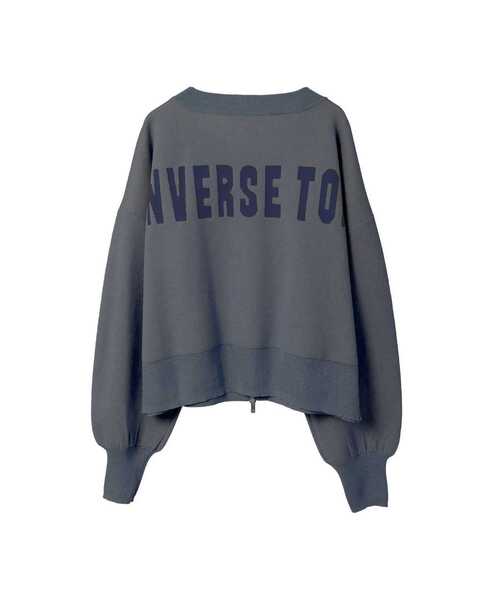 CONVERSE TOKYO(コンバーストウキョウ)の「BACK LOGO SUMMER KNIT ZIP CARDIGAN(カーディガン/ボレロ・レディース・ブラック/ブルー/グレー・FREE)」の15枚目の写真