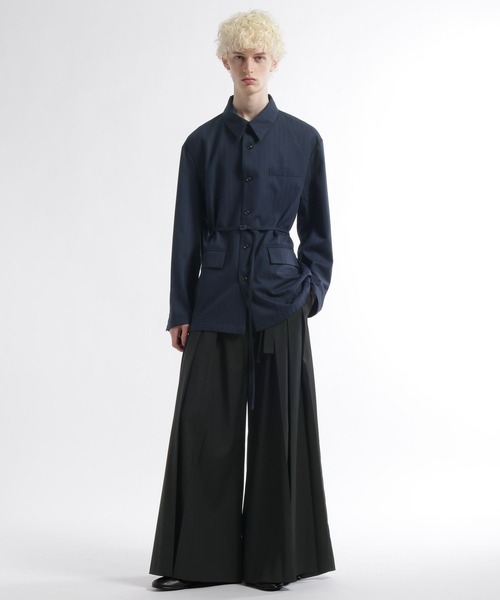 HARE(ハレ)の「ストライプジャケットシャツ(HARE)(シャツ/ブラウス・メンズ・ネイビー/グレー・FREE)」の9枚目の写真