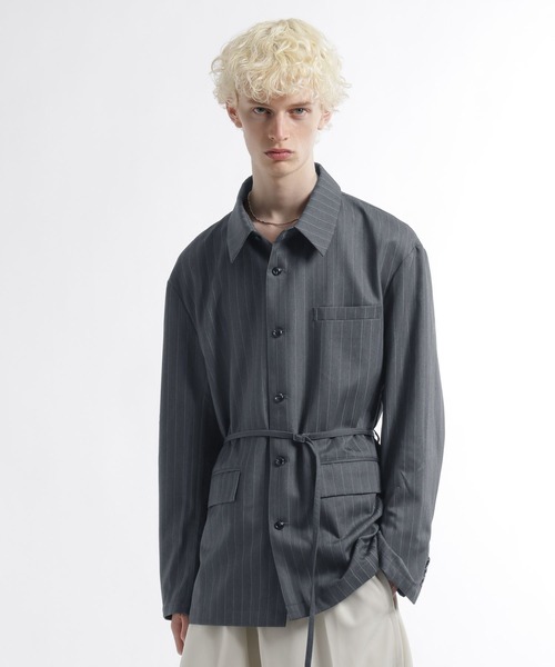 HARE(ハレ)の「ストライプジャケットシャツ(HARE)(シャツ/ブラウス・メンズ・ネイビー/グレー・FREE)」の11枚目の写真