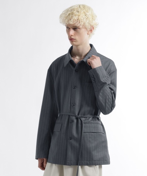 HARE(ハレ)の「ストライプジャケットシャツ(HARE)(シャツ/ブラウス・メンズ・ネイビー/グレー・FREE)」の13枚目の写真