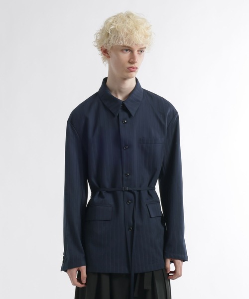 HARE(ハレ)の「ストライプジャケットシャツ(HARE)(シャツ/ブラウス・メンズ・ネイビー/グレー・FREE)」の14枚目の写真