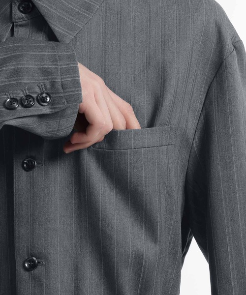 HARE(ハレ)の「ストライプジャケットシャツ(HARE)(シャツ/ブラウス・メンズ・ネイビー/グレー・FREE)」の22枚目の写真