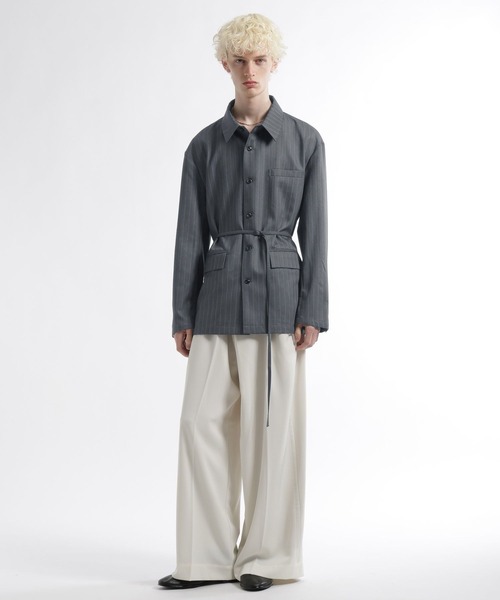 HARE(ハレ)の「ストライプジャケットシャツ(HARE)(シャツ/ブラウス・メンズ・ネイビー/グレー・FREE)」の5枚目の写真