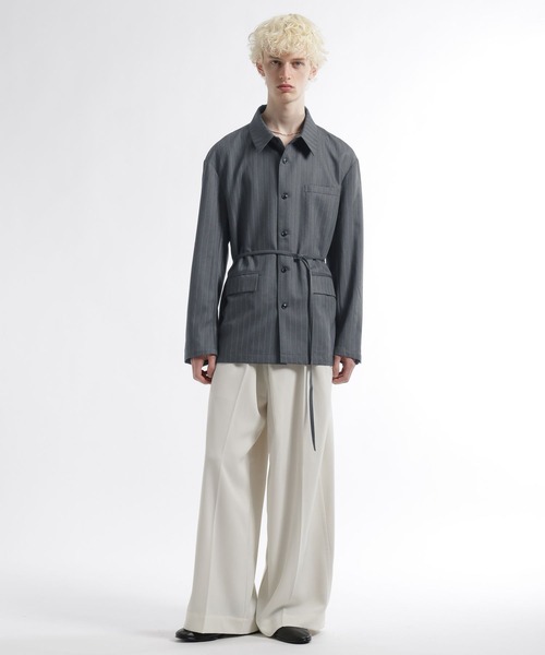 HARE(ハレ)の「ストライプジャケットシャツ(HARE)(シャツ/ブラウス・メンズ・ネイビー/グレー・FREE)」の6枚目の写真