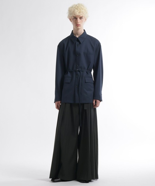 HARE(ハレ)の「ストライプジャケットシャツ(HARE)(シャツ/ブラウス・メンズ・ネイビー/グレー・FREE)」の8枚目の写真