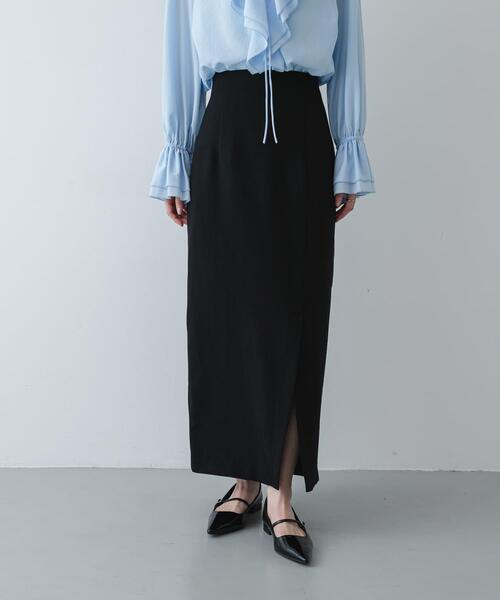 SENSE OF PLACE by URBAN RESEARCH(センスオブプレイスバイアーバンリサーチ)の「『一部WEB限定』『UR TECH DRYLUXE』リネンライクスリットタイトスカート(スカート・レディース・ベージュ/ブラック/ライトベージュ/チャコールグレー・X-SMALL/SMALL/MEDIUM/LARGE/TALL)」の2枚目の写真