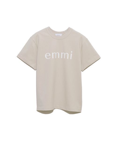 emmi(エミ)の「【ONLINE限定カラーあり】eco emmiロゴTシャツ/UVカット(Tシャツ/カットソー・レディース・ホワイト/ライトブルー/ベージュ/グレー/ピンク/ライム/イエロー/ダークネイビー・F)」の3枚目の写真