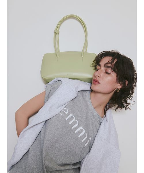 emmi(エミ)の「【ONLINE限定カラーあり】eco emmiロゴTシャツ/UVカット(Tシャツ/カットソー・レディース・ホワイト/ライトブルー/ベージュ/グレー/ピンク/ライム/イエロー/ダークネイビー・F)」の9枚目の写真