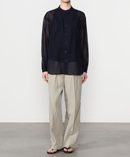 ORCIVAL（オーシバル）の「ORCIVAL | コットンボイル バンドカラーシャツ WOMEN（シャツ/ブラウス・レディース・サックスブルー/ピンク系その他/オフホワイト/ネイビー・1）」の14枚目の写真