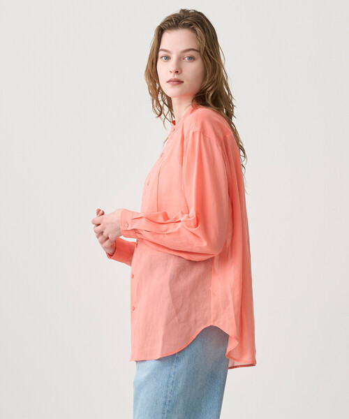 ORCIVAL（オーシバル）の「ORCIVAL | コットンボイル バンドカラーシャツ WOMEN（シャツ/ブラウス・レディース・サックスブルー/ピンク系その他/オフホワイト/ネイビー・1）」の16枚目の写真