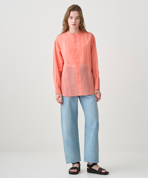 ORCIVAL（オーシバル）の「ORCIVAL | コットンボイル バンドカラーシャツ WOMEN（シャツ/ブラウス・レディース・サックスブルー/ピンク系その他/オフホワイト/ネイビー・1）」の17枚目の写真