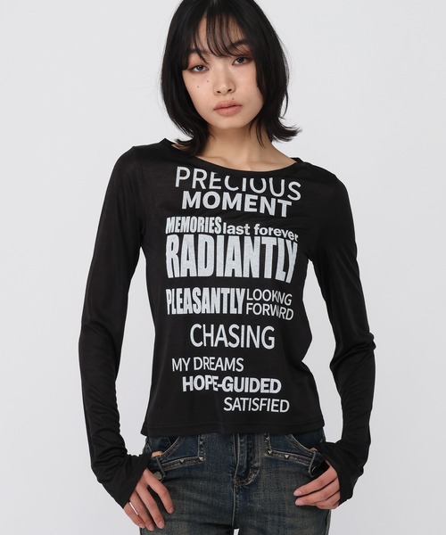 3.3 Field Trip （3.3フィールドトリップ）の「3.3 Field Trip／シアーロゴロングスリーブ（Tシャツ/カットソー・レディース・ブラック/ホワイト/ブルー・FREE）」の3枚目の写真