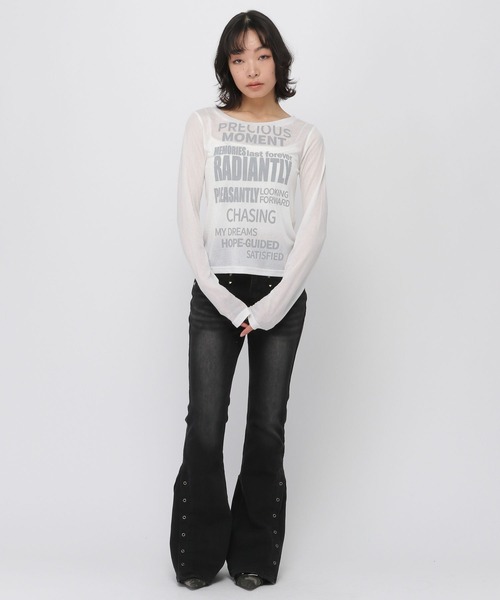3.3 Field Trip (3.3フィールドトリップ)の「3.3 Field Trip/シアーロゴロングスリーブ(Tシャツ/カットソー・レディース・ブラック/ホワイト/ブルー・FREE)」の18枚目の写真