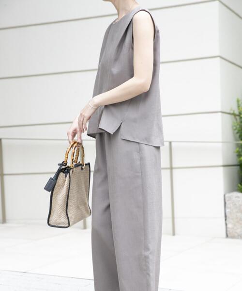 ITEMS URBANRESEARCH(アイテムズ アーバンリサーチ)の「リネンライクセットアップ(サロペット/オーバーオール・レディース・ブラック/ブラウン/ベージュ・FREE)」の5枚目の写真