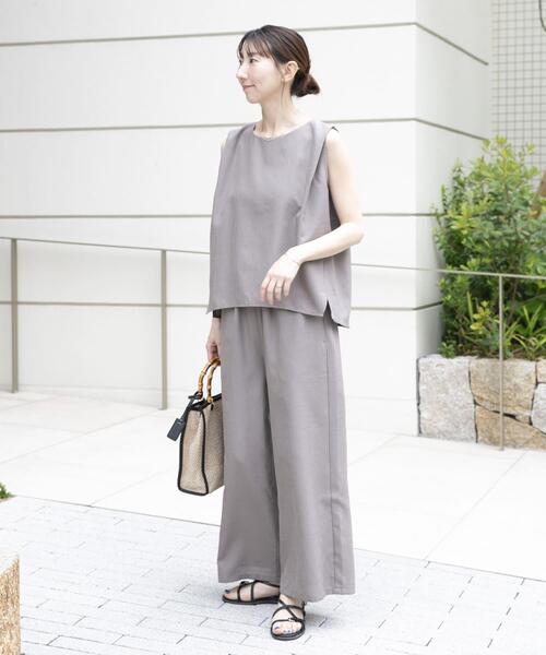 ITEMS URBANRESEARCH(アイテムズ アーバンリサーチ)の「リネンライクセットアップ(サロペット/オーバーオール・レディース・ブラック/ブラウン/ベージュ・FREE)」の8枚目の写真