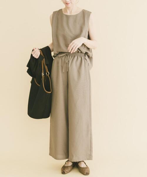 ITEMS URBANRESEARCH(アイテムズ アーバンリサーチ)の「リネンライクセットアップ(サロペット/オーバーオール・レディース・ブラック/ブラウン/ベージュ・FREE)」の9枚目の写真