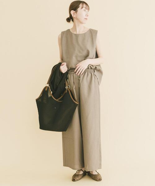 ITEMS URBANRESEARCH(アイテムズ アーバンリサーチ)の「リネンライクセットアップ(サロペット/オーバーオール・レディース・ブラック/ブラウン/ベージュ・FREE)」の10枚目の写真