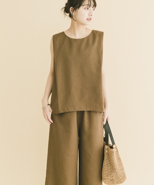 ITEMS URBANRESEARCH(アイテムズ アーバンリサーチ)の「リネンライクセットアップ(セットアップ・レディース・ブラック/ブラウン/ベージュ・FREE)」の8枚目の写真