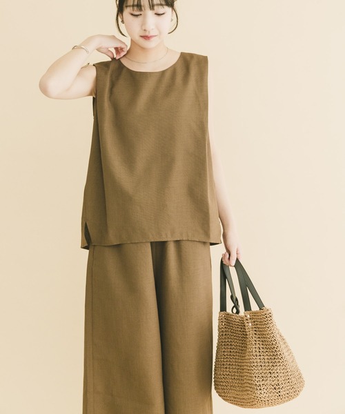 ITEMS URBANRESEARCH(アイテムズ アーバンリサーチ)の「リネンライクセットアップ(セットアップ・レディース・ブラック/ブラウン/ベージュ・FREE)」の9枚目の写真