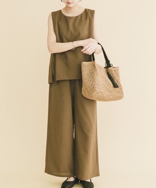 ITEMS URBANRESEARCH(アイテムズ アーバンリサーチ)の「リネンライクセットアップ(セットアップ・レディース・ブラック/ブラウン/ベージュ・FREE)」の10枚目の写真