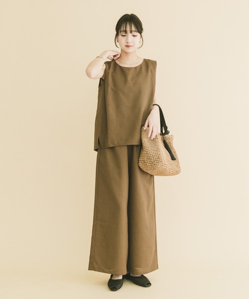 ITEMS URBANRESEARCH(アイテムズ アーバンリサーチ)の「リネンライクセットアップ(セットアップ・レディース・ブラック/ブラウン/ベージュ・FREE)」の12枚目の写真