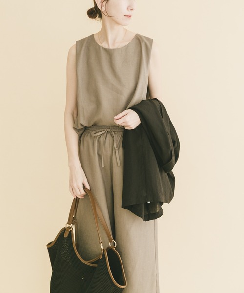 ITEMS URBANRESEARCH(アイテムズ アーバンリサーチ)の「リネンライクセットアップ(セットアップ・レディース・ブラック/ブラウン/ベージュ・FREE)」の13枚目の写真