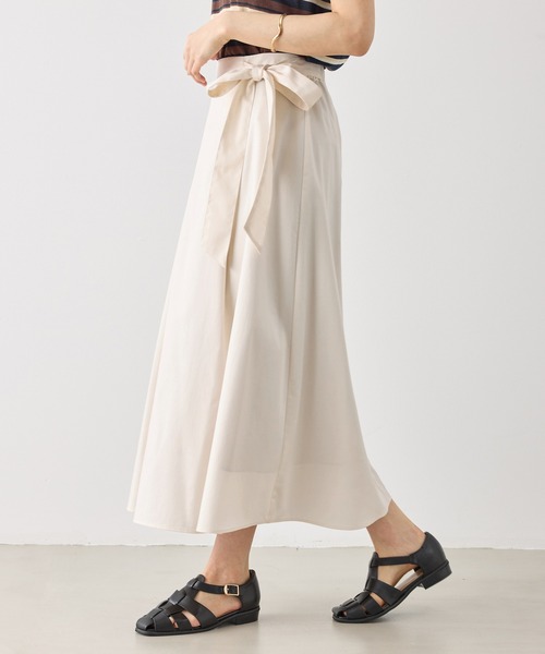 ROPE' PICNIC（ロペピクニック）の「ウエストリボンラップボリュームスカート（スカート・レディース・レッド系その他3/クリーム/キナリ・S/M）」の2枚目の写真