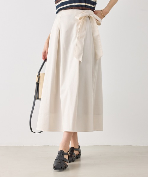 ROPE' PICNIC（ロペピクニック）の「ウエストリボンラップボリュームスカート（スカート・レディース・レッド系その他3/クリーム/キナリ・S/M）」の10枚目の写真