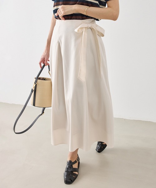 ROPE' PICNIC（ロペピクニック）の「ウエストリボンラップボリュームスカート（スカート・レディース・レッド系その他3/クリーム/キナリ・S/M）」の11枚目の写真