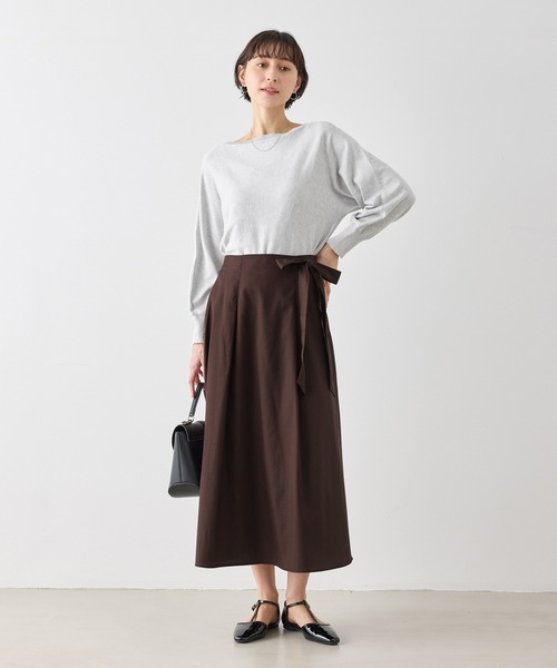 ROPE' PICNIC（ロペピクニック）の「ウエストリボンラップボリュームスカート（スカート・レディース・レッド系その他3/クリーム/キナリ・S/M）」の14枚目の写真