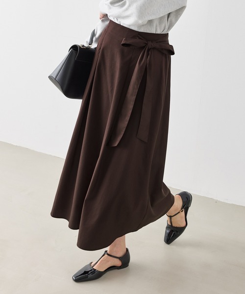 ROPE' PICNIC（ロペピクニック）の「ウエストリボンラップボリュームスカート（スカート・レディース・レッド系その他3/クリーム/キナリ・S/M）」の18枚目の写真