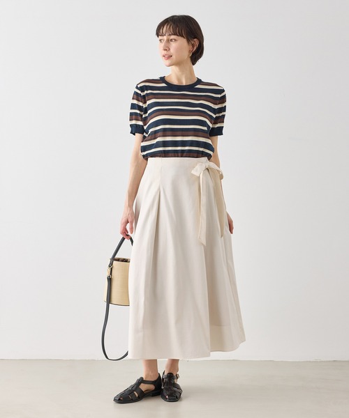 ROPE' PICNIC（ロペピクニック）の「ウエストリボンラップボリュームスカート（スカート・レディース・レッド系その他3/クリーム/キナリ・S/M）」の4枚目の写真