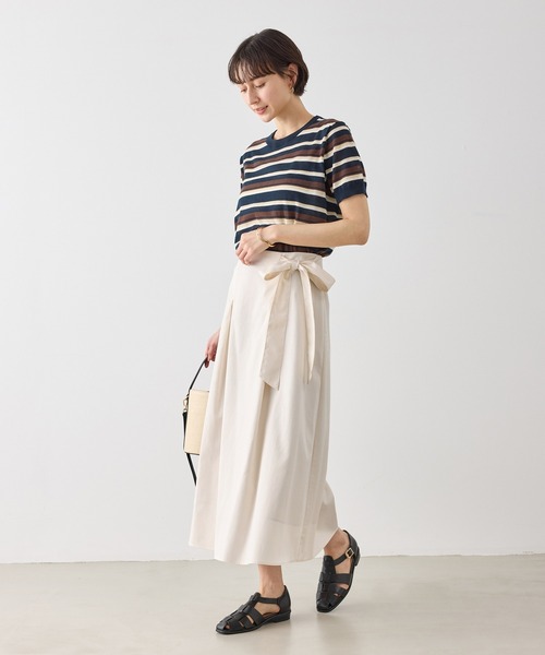 ROPE' PICNIC（ロペピクニック）の「ウエストリボンラップボリュームスカート（スカート・レディース・レッド系その他3/クリーム/キナリ・S/M）」の5枚目の写真