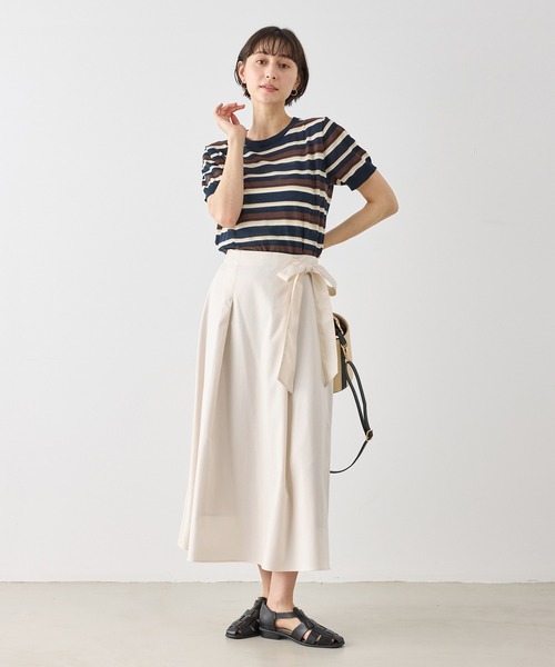 ROPE' PICNIC（ロペピクニック）の「ウエストリボンラップボリュームスカート（スカート・レディース・レッド系その他3/クリーム/キナリ・S/M）」の6枚目の写真