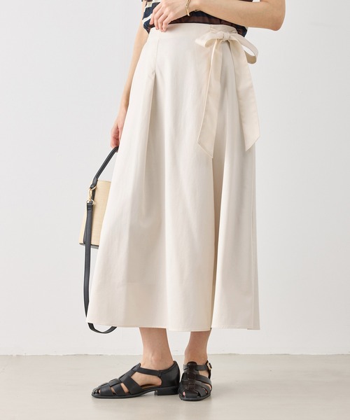 ROPE' PICNIC（ロペピクニック）の「ウエストリボンラップボリュームスカート（スカート・レディース・レッド系その他3/クリーム/キナリ・S/M）」の7枚目の写真