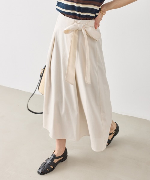 ROPE' PICNIC（ロペピクニック）の「ウエストリボンラップボリュームスカート（スカート・レディース・レッド系その他3/クリーム/キナリ・S/M）」の9枚目の写真